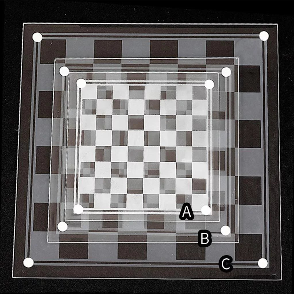 Solid Glass Chess Pieces with Padded Bottom Crystal Chess Board Play Set - 20x20cm M919361