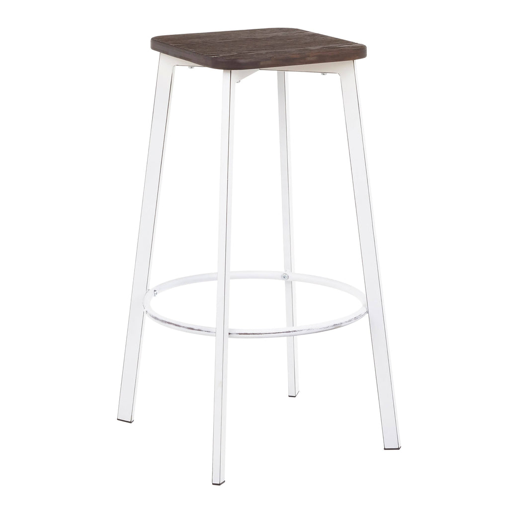 Set of 2 Square Industrial Bar Stools P573758