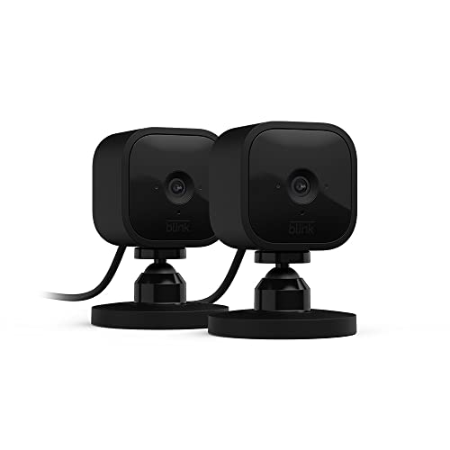 Compact indoor plug-in smart security camera, 1080p HD video, night vision, motion detection, two-way audio – 2 cameras (White) S281318