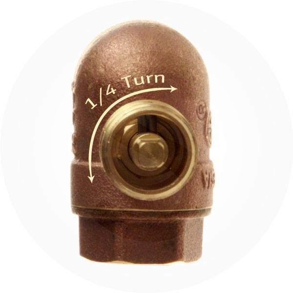 3/4 inch Angled Gas Fire Pit Shut Off Valve Kit with Pewter Flange and Key I94450