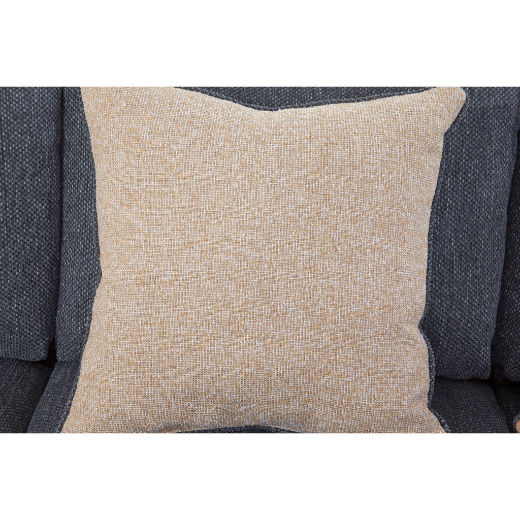 Charcoal Two Piece Sectional Sofa with Three Throw Pillows B79436