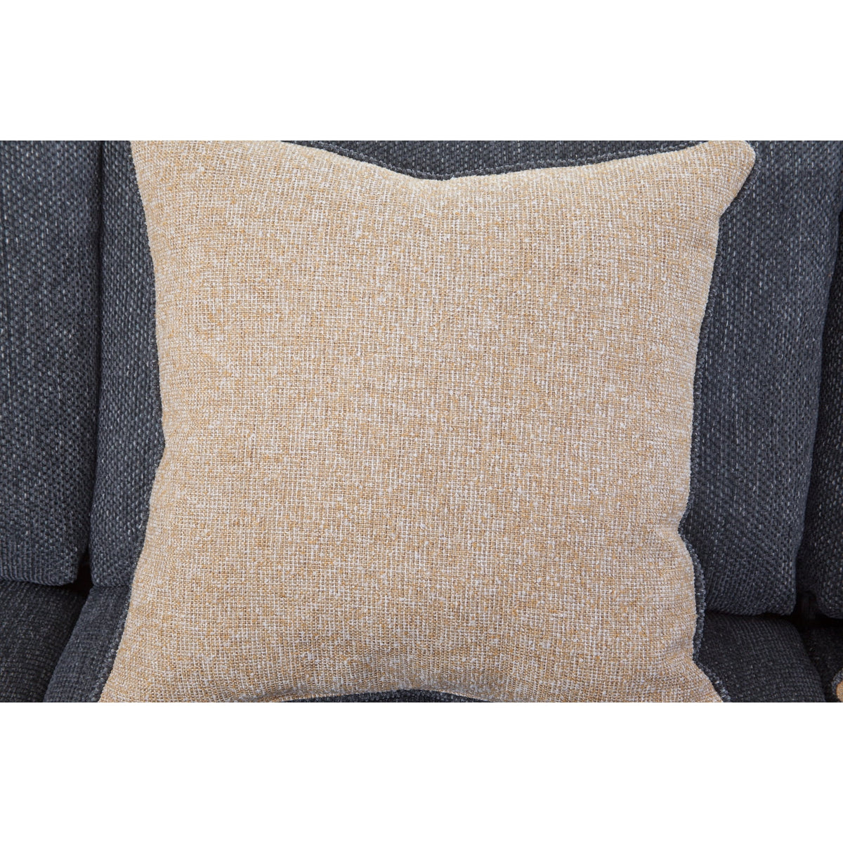 Charcoal Two Piece Sectional Sofa with Three Throw Pillows B79436