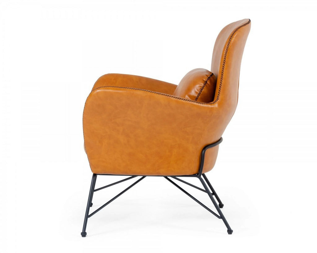 Brown Faux Leather Accent Chair L12110