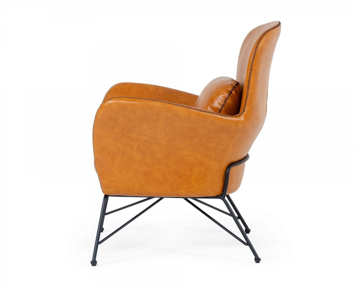 Brown Faux Leather Accent Chair L12110
