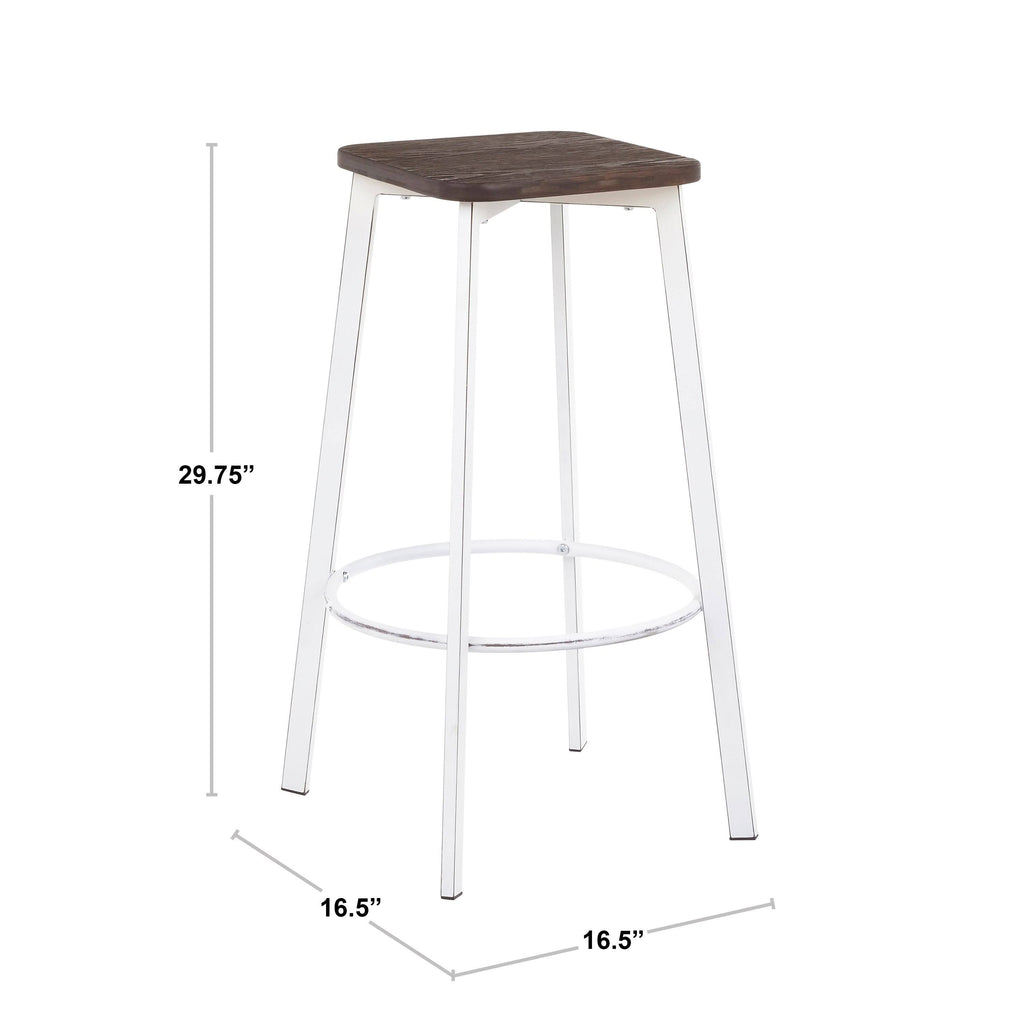 Set of 2 Square Industrial Bar Stools P573758