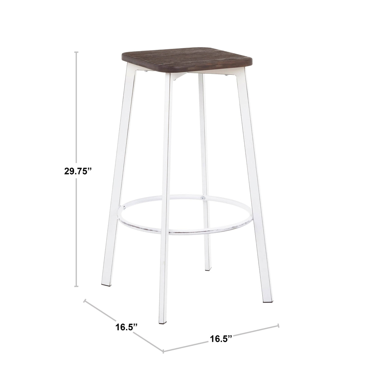 Set of 2 Square Industrial Bar Stools P573758
