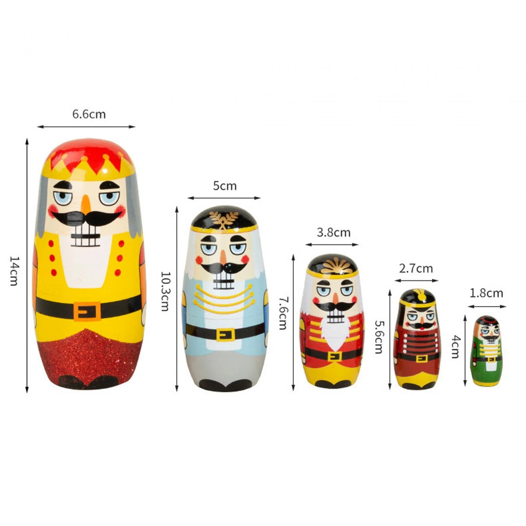 5 Pieces Wooden Matryoshka Dolls Nesting Doll Set I301626