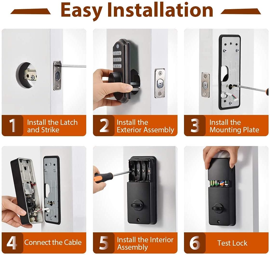 Keypad Deadbolt Lock, Keyless Entry Door Lock, Electronic Deadbolt, Pack of 2 Q212456