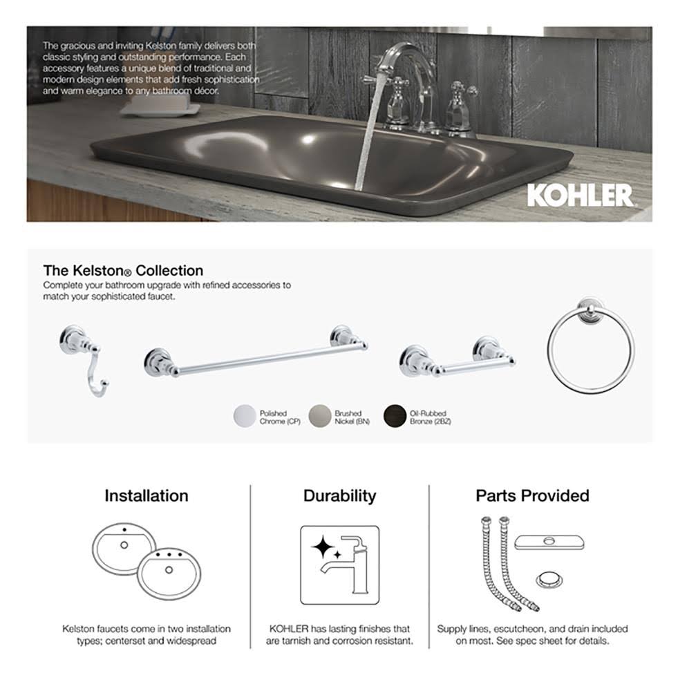 Bath and Shower Valve Trim with Lever Handle, Spout and 2.5 GPM Showerhead D7404