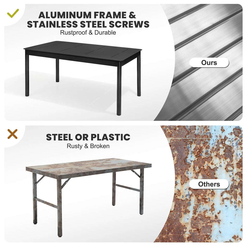 Expandable Aluminum Outdoor Dining Table M1225