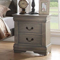Antique Gray 2-Drawer Nightstand Y287