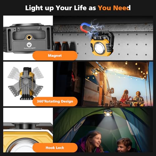 2 Pack Rechargeable Magnetic Work Light with Hook N3133