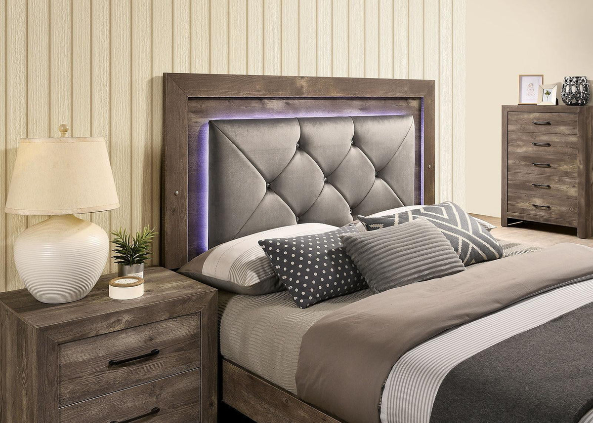 Natural Tone Wood 6pcs Bedroom Set O39806
