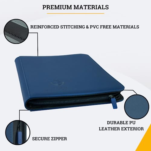 9 Pocket Zipper Binder for 360 Cards Black Side Loaded Pockets K96475
