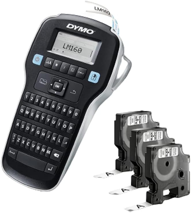 Portable Label Maker, QWERTY Keyboard, Black Pack of 2 X866