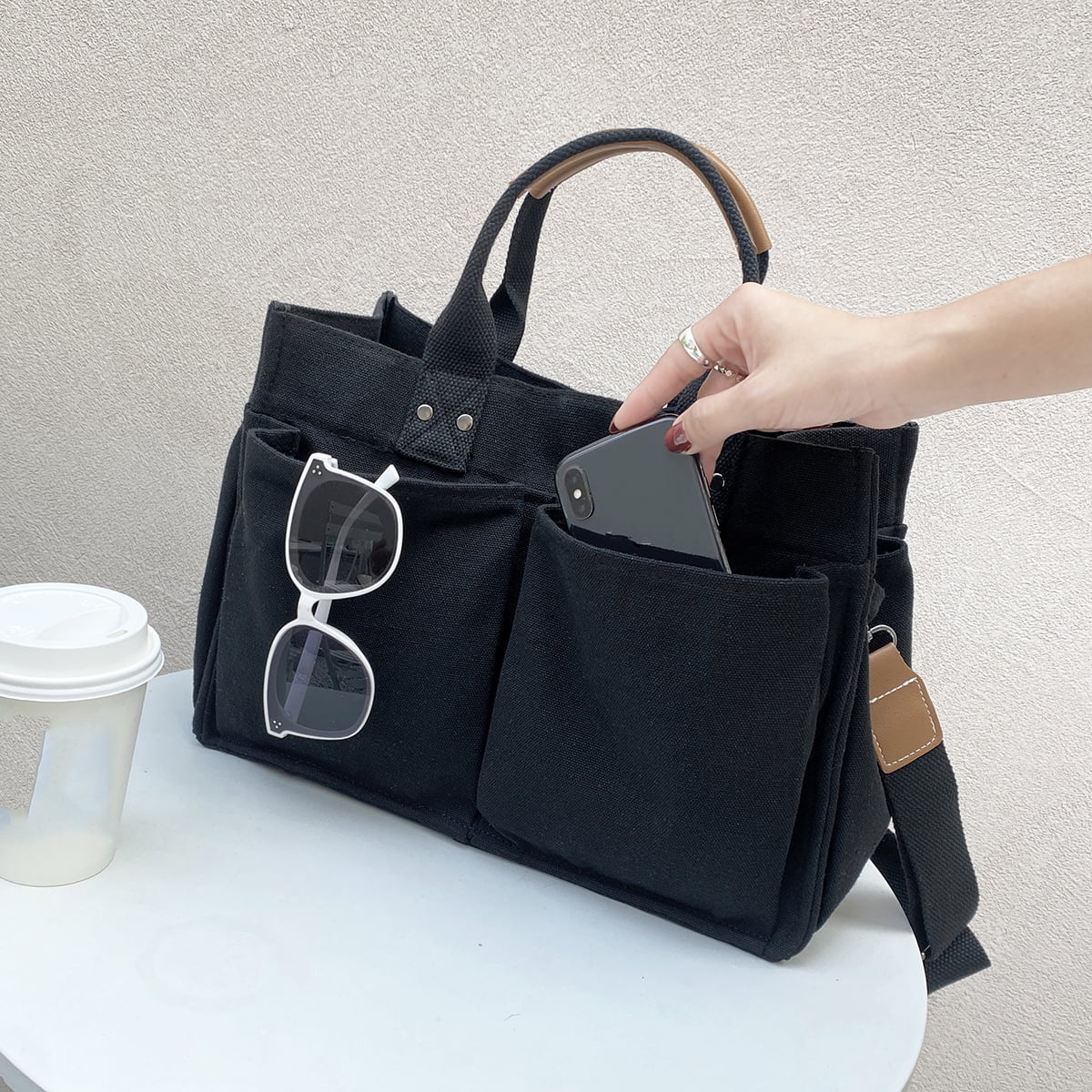 Canvas Large Capacity Tote Bag Y728