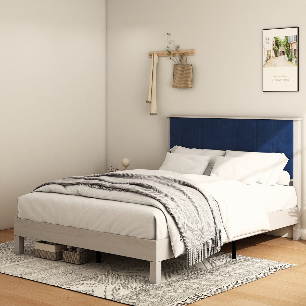 King Wood Bed Frame with Headboard M31154