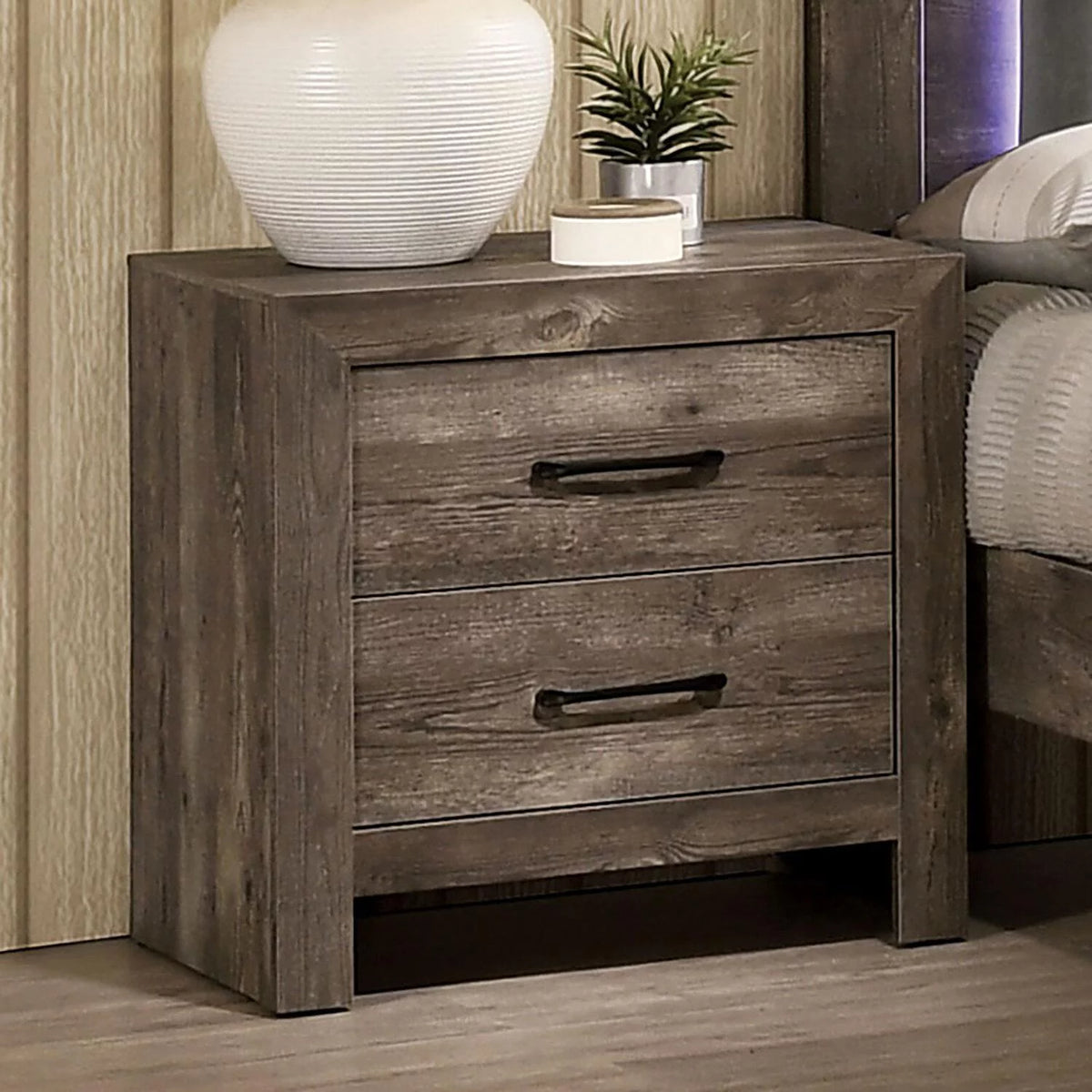 Natural Tone Wood 6pcs Bedroom Set O39806