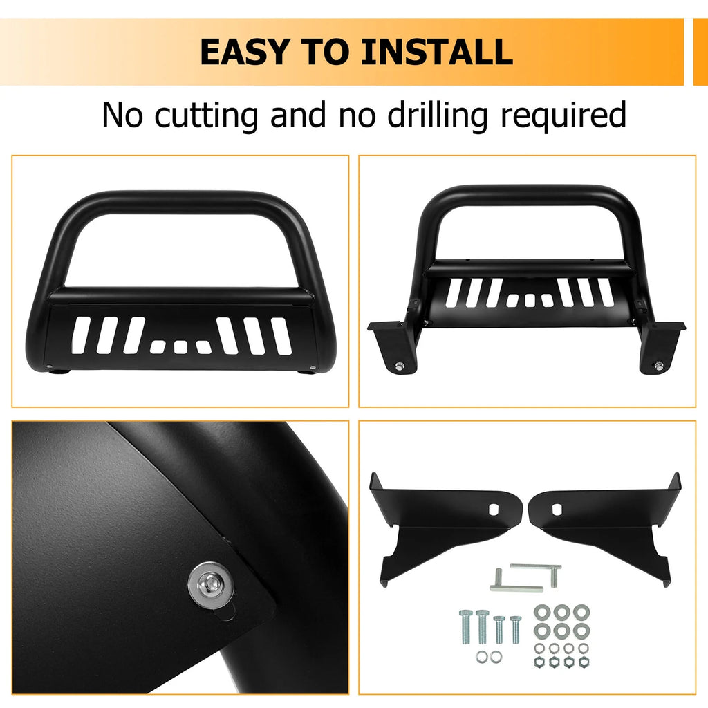 Black 3" Bull Bar Bumper Grille Guard R233