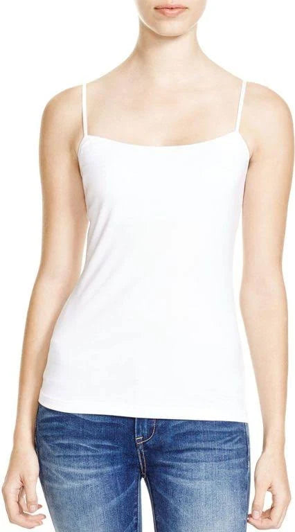 White Long Camisole with Shelf Bra J43281