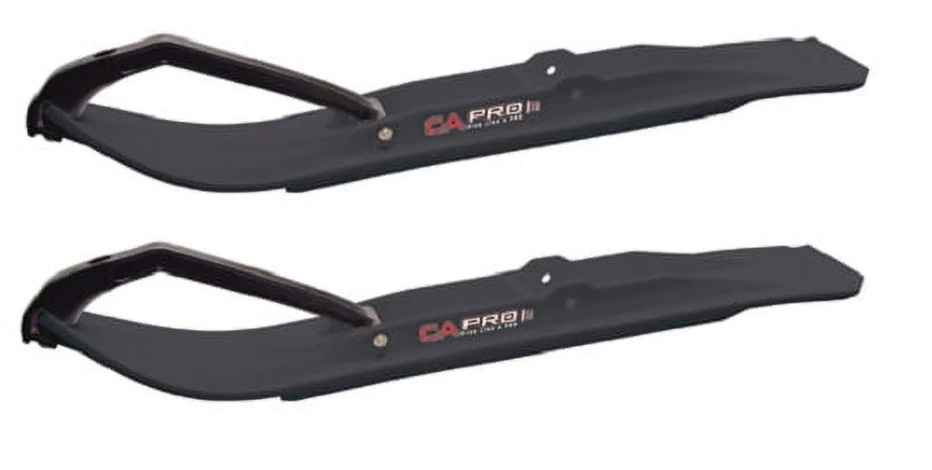 Black XT Snowmobile Skis with 10" Round Bars Complete Kit F6059