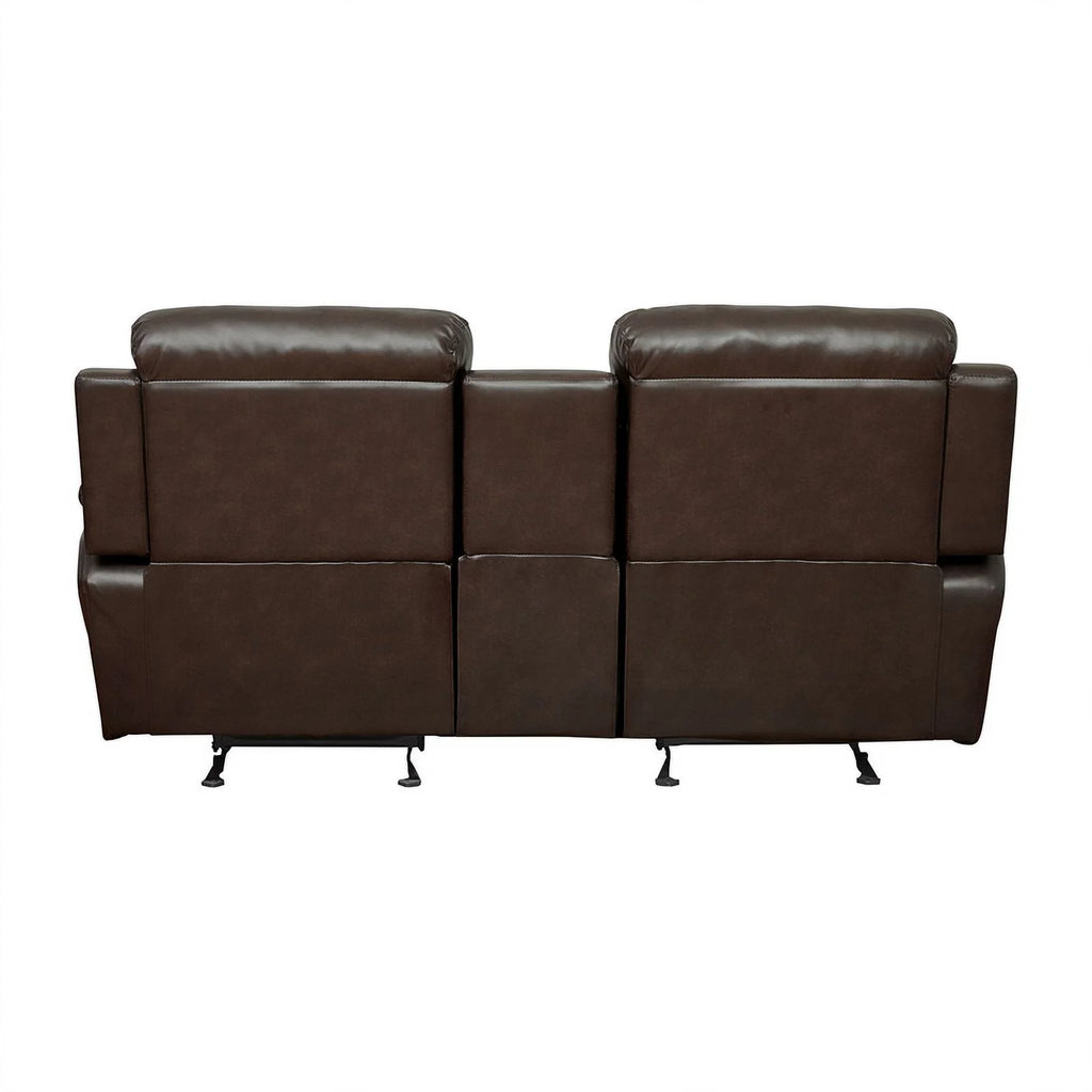 Brown Faux Leather 2-Piece Reclining Sofa Set J25533