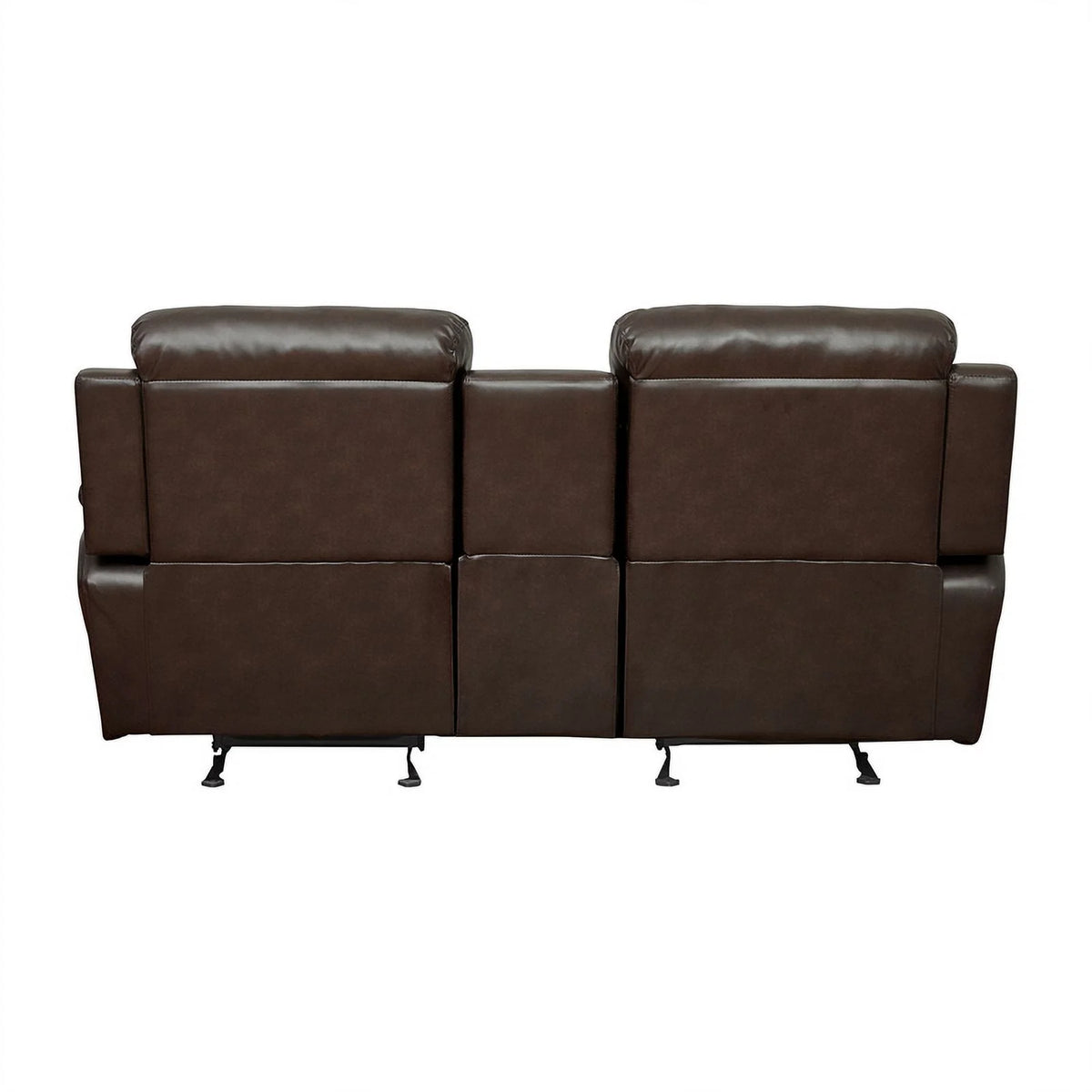 Brown Faux Leather 2-Piece Reclining Sofa Set J25533