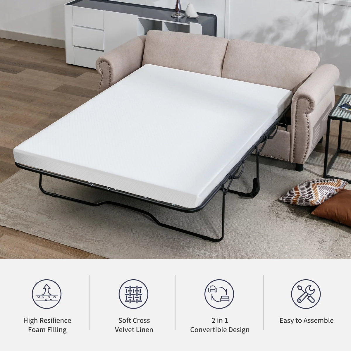 Queen Size Pull Out Sofa Bed U57684