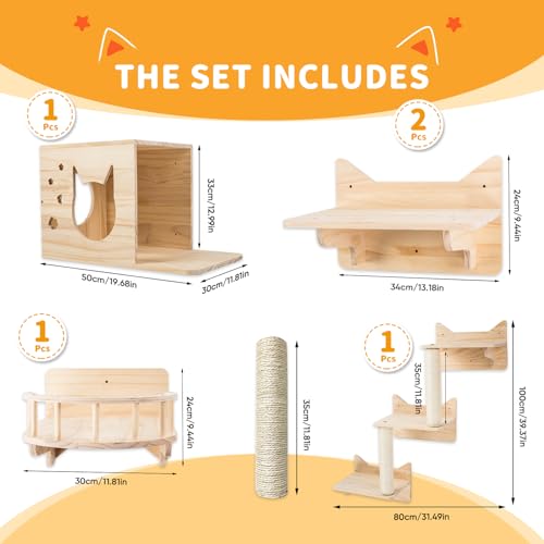 Cat Wall Shelves with 3 Steps H2940
