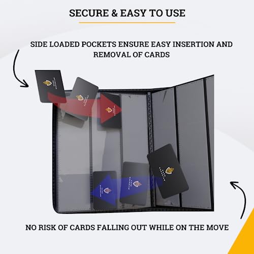 9 Pocket Zipper Binder for 360 Cards Black Side Loaded Pockets K96475