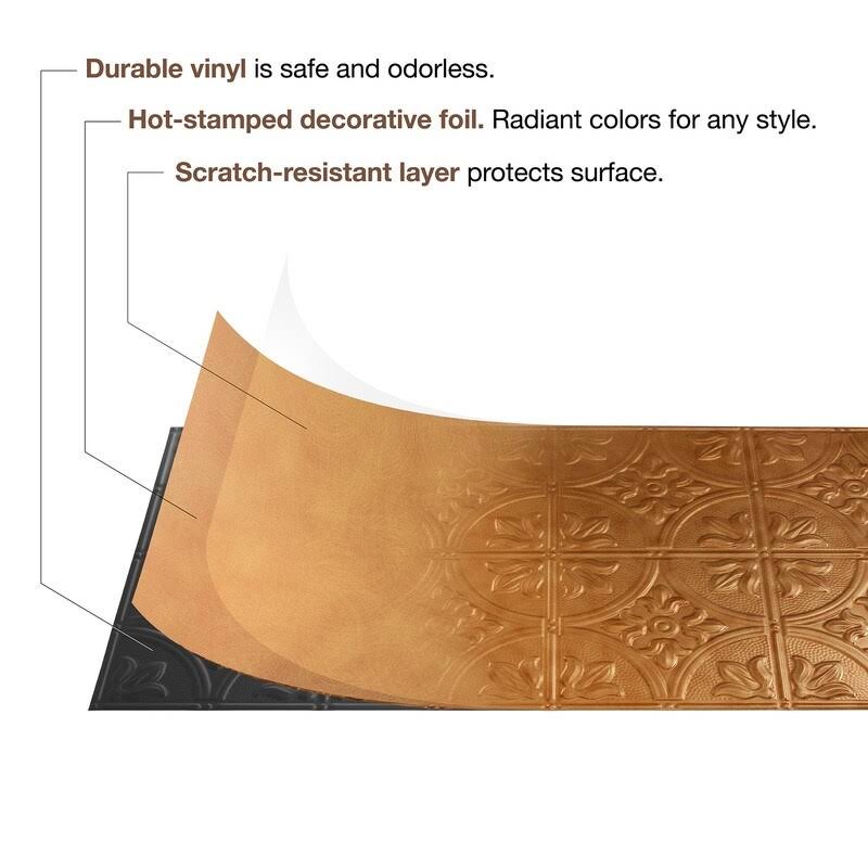 Smoked Pewter 2ft x 4ft Glue Up Vinyl Ceiling Tile (5 Pack) G433824