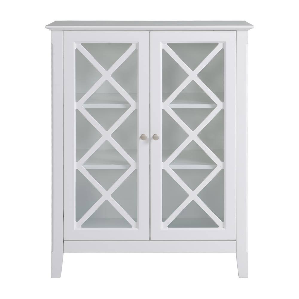 White Two Doors Accent Cabinet Z159513