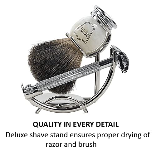 29L Safety Razor Shave Set with Black Badger Brush & Stand T4701