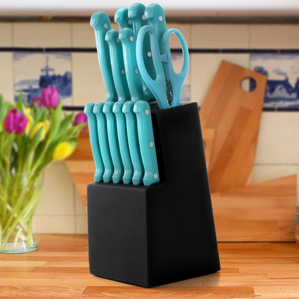 14 Piece Cutlery Set in Teal I679