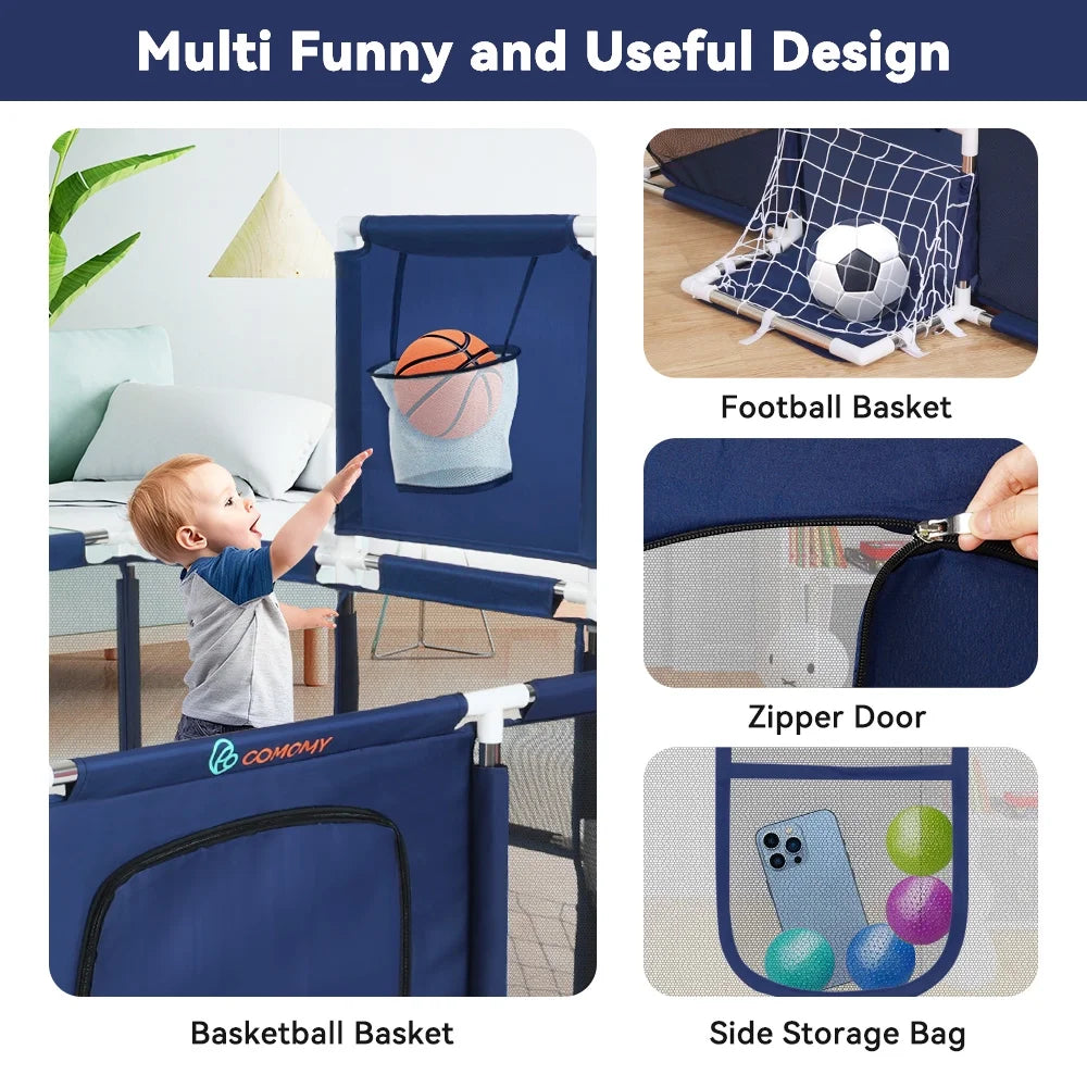 71x48inch Large Gray Baby Playpen Z45817