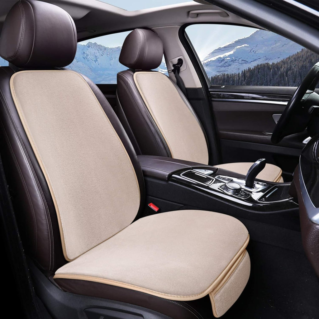 Beige Sheepskin Car Seat Covers Front Seats Only F18173