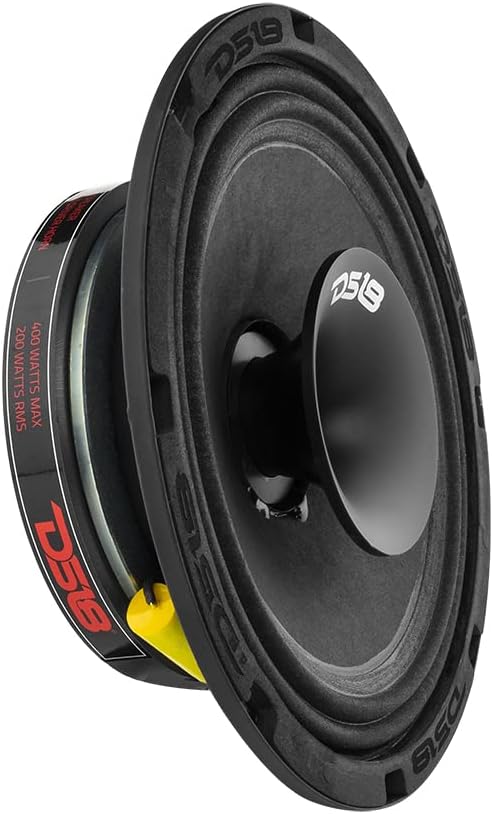 8" Shallow Hybrid Mid-Range Car Audio Loudspeaker with Grill Included 400W Max 200W RMS 8 Ohms Pack of 2 A822125