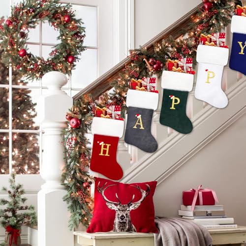20 Inches Red Velvet Christmas Stockings I982