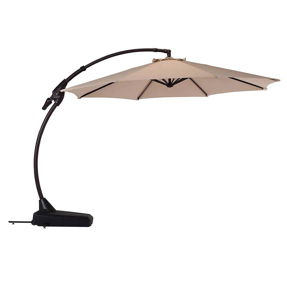 Beige Aluminum Cantilever Patio Umbrella T58927