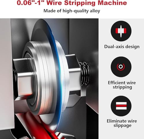 Manual Wire Stripping Machine, 0.06-1 inches, Hand Crank Wire Stripper Tool S261621