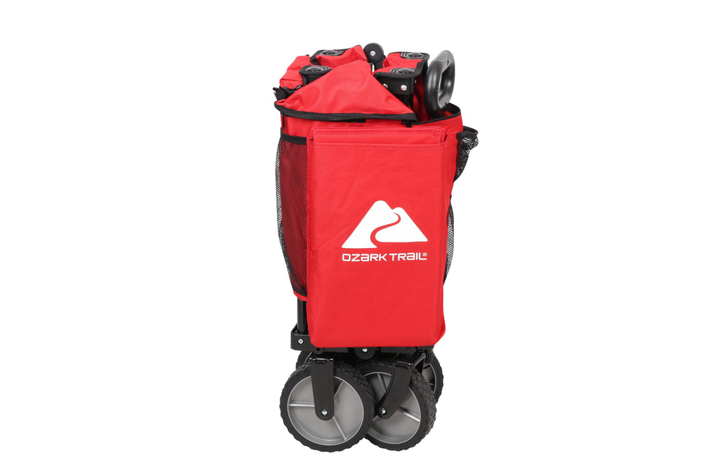 Camping Utility Wagon with Tailgate & Extension Handle, Red P668546
