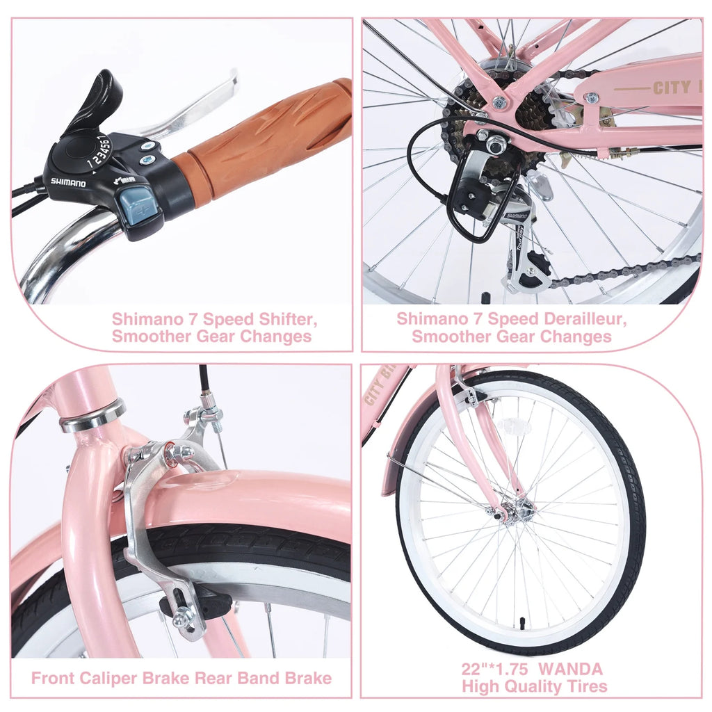 22 Inch 7 Speed Aluminium Alloy Girls Bike V716