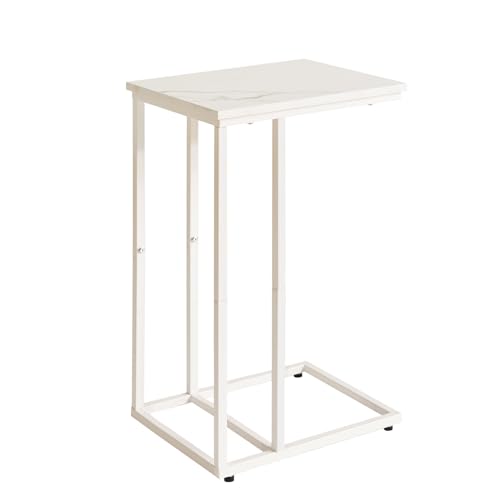 C Shaped Faux Marble Side Table Set of 2 O227