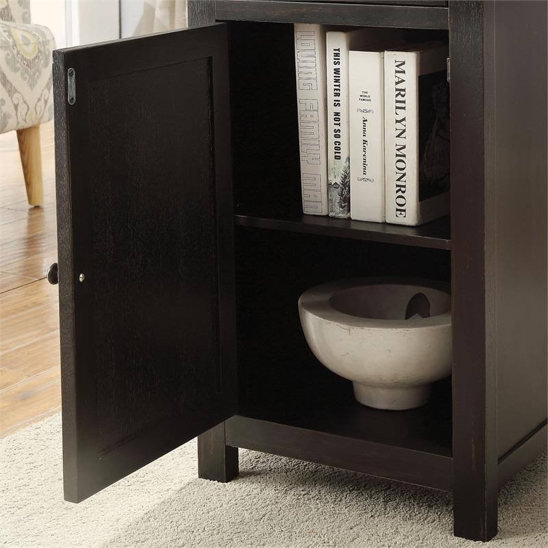 Antique Black Transitional Wood Side Table H13386