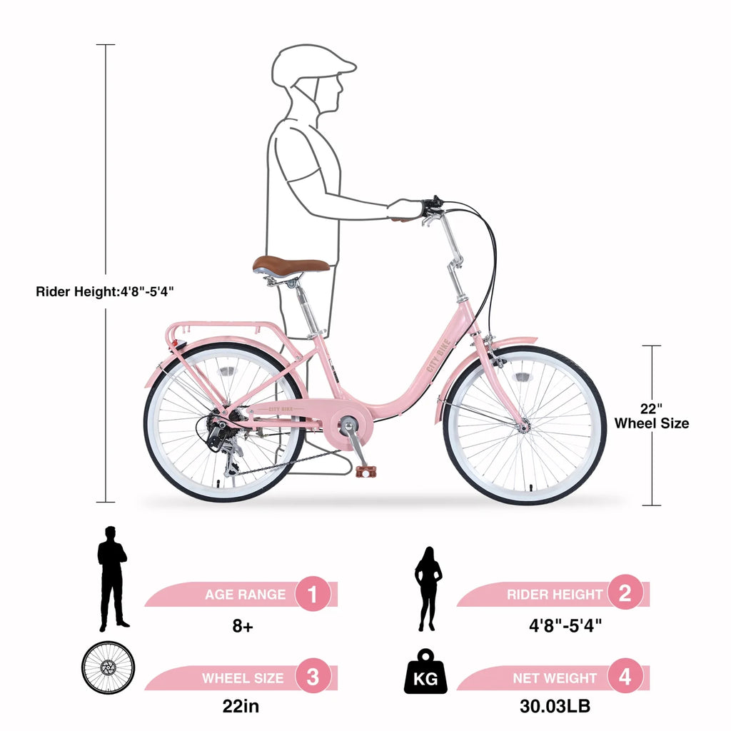 22 Inch 7 Speed Aluminium Alloy Girls Bike V716