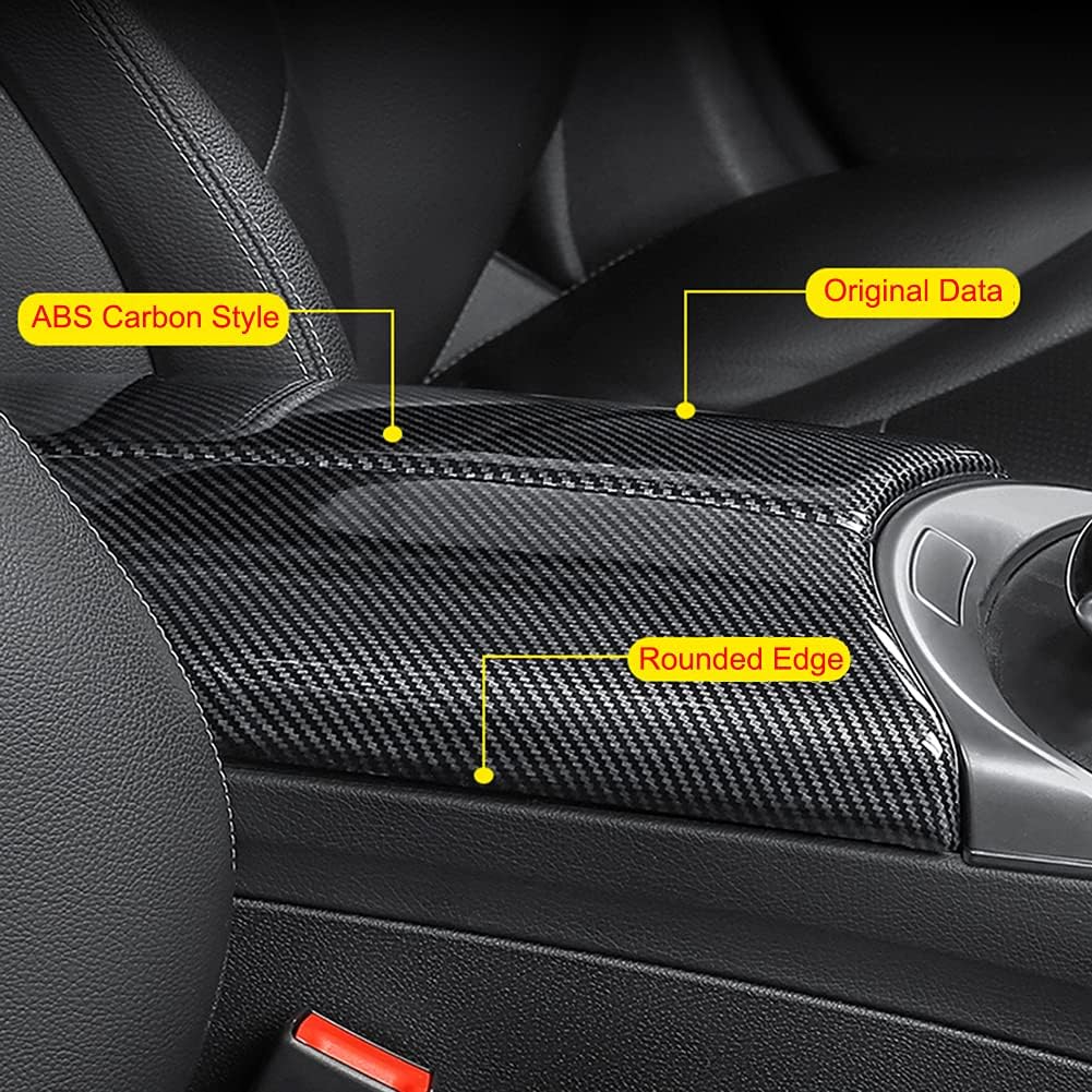 Car Interior Center Console Armrest Storage Box Protective Cover Trim (Carbon Fiber Color) R151