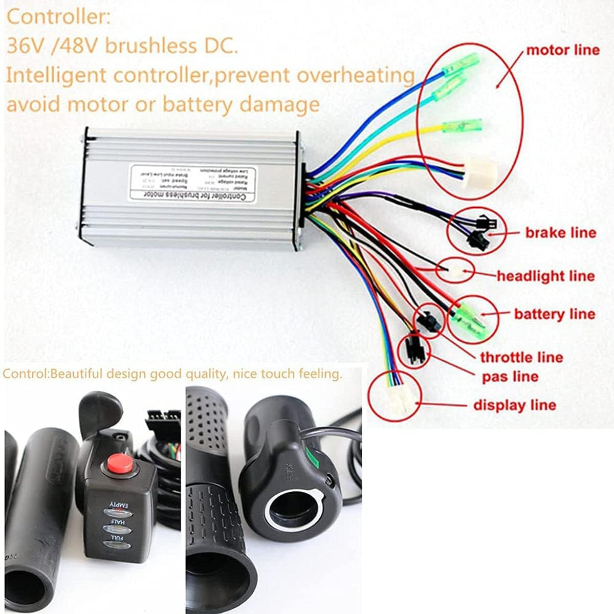 48V 1000W Front Hub Motor Brushless Gear Bicycle Electric Bike Conversion Kit with LCD Display for 26" Wheel T969531