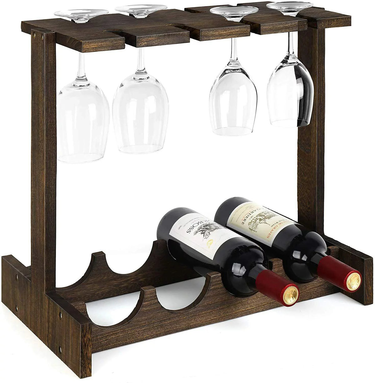 Countertop Wine Rack with 4 Glass Holder B1840