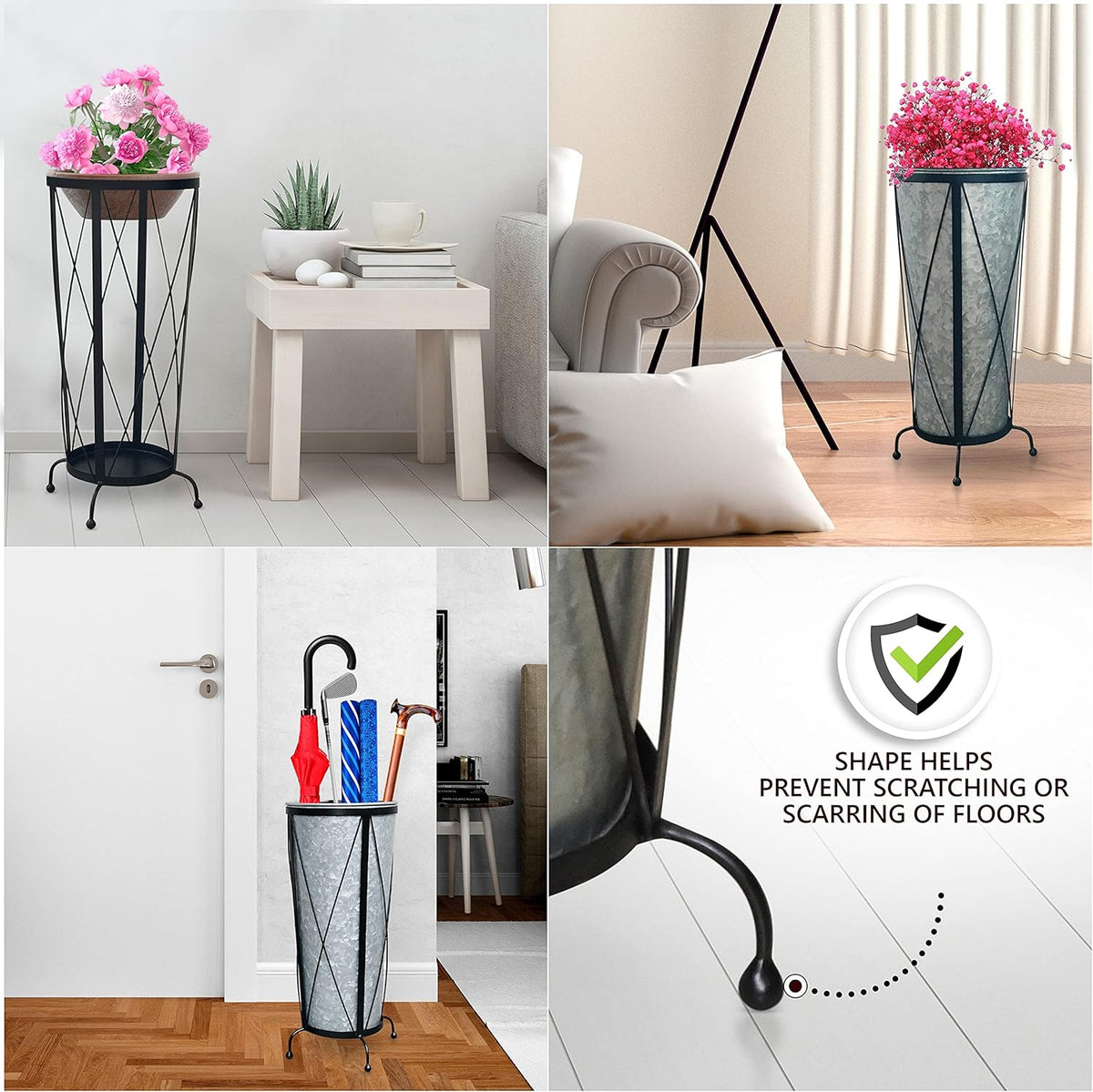 Galvanized Umbrella Holder Stand, 2 pcs, Metal Base V374954