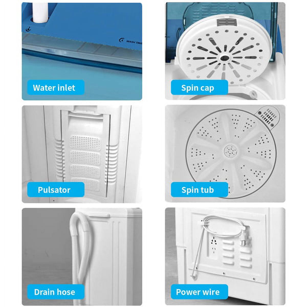 Semi-automatic Twin Tub Washing Machine, White&Blue F145734